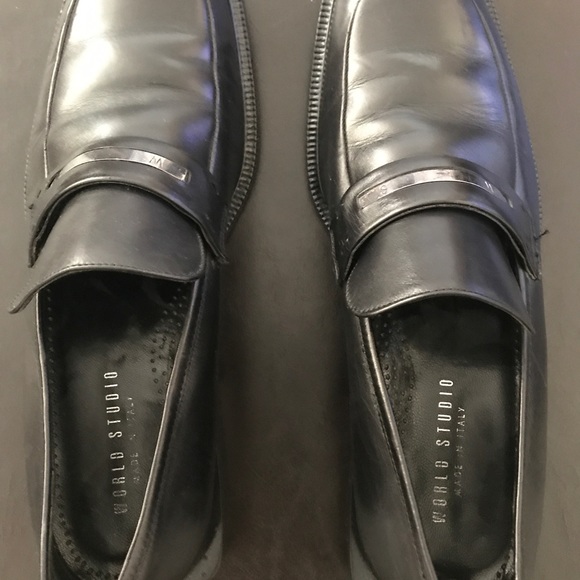 Men's Black World Studio Italian Shoe - Size: 10.5 - Picture 3 of 5